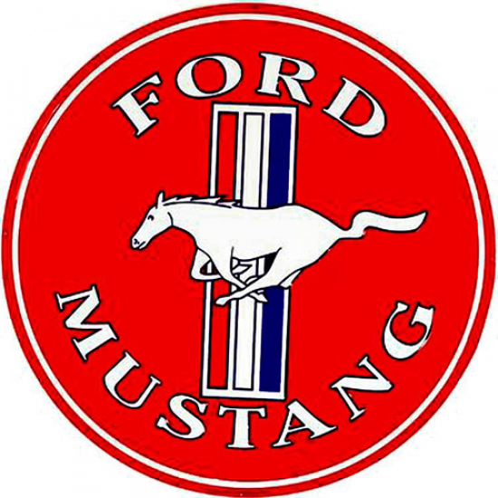GE Enseigne en aluminum Rond 12'' Ford Mustang Rouge